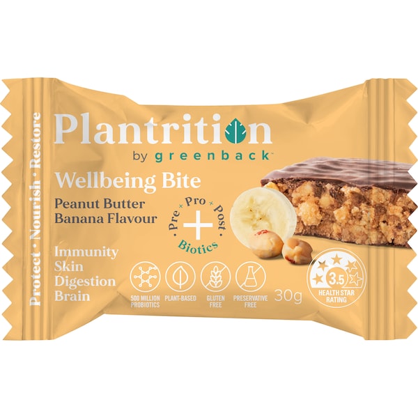 Plantrition Wellbeing Bite Peanut Butter Banana Flavour 30g