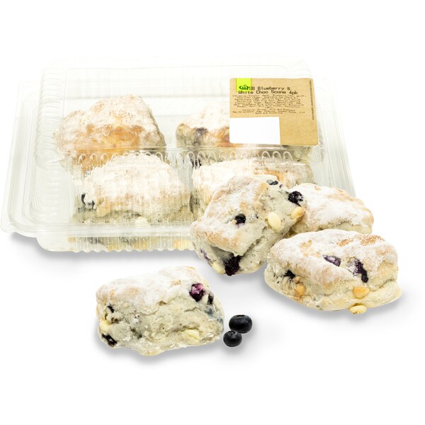 Woolworths Blueberry & White Choc Scone  4pk
