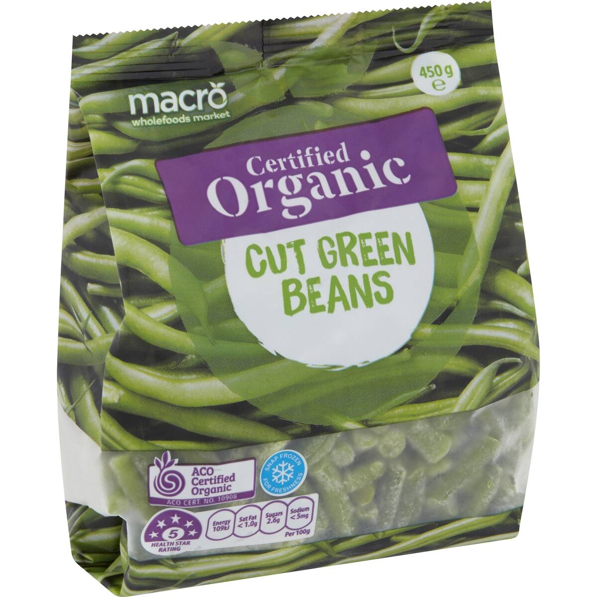Macro Organic Cut Green Beans 450g bunch