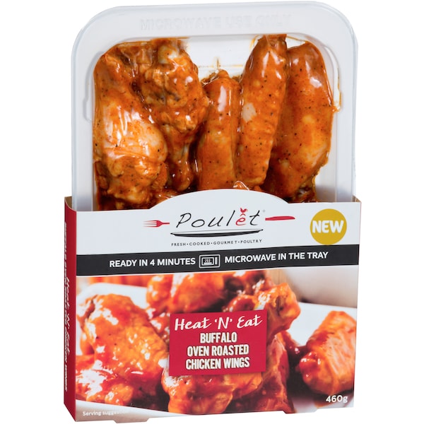 Poulet Poulet Heat & Eat Buffalo Oven Roasted Chicken Wings 460g