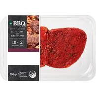 Woolworths BBQ Beef Steaks With Black Pepper