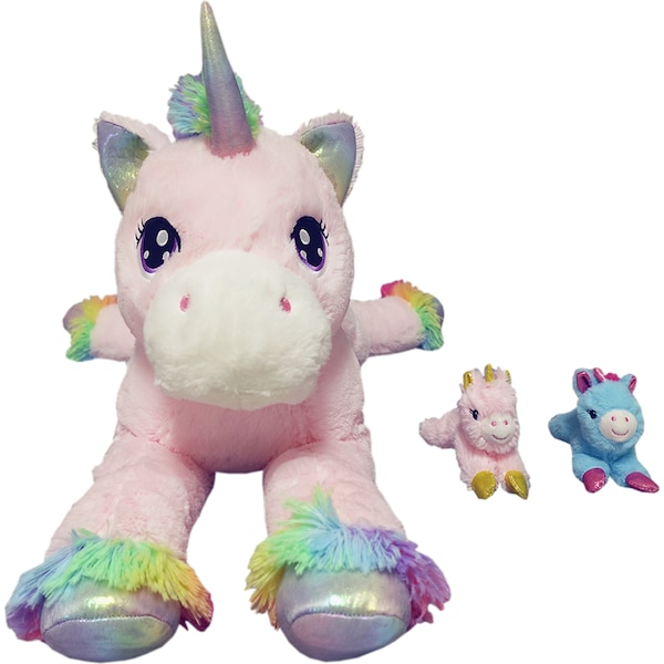 Jumbo Plush Mums & Bubs Unicorn Set each