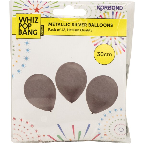 Korbond Silver & Gold Balloons 12 Pack