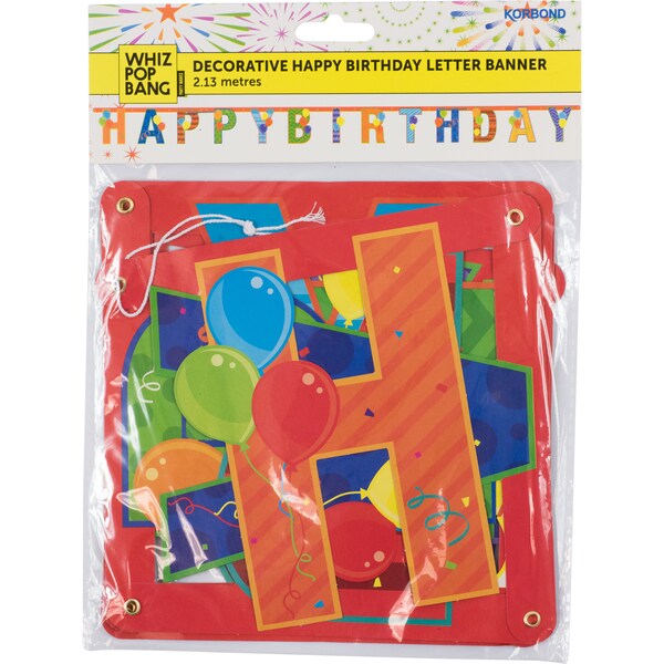 Korbond Happy Birthday Letter Banner each