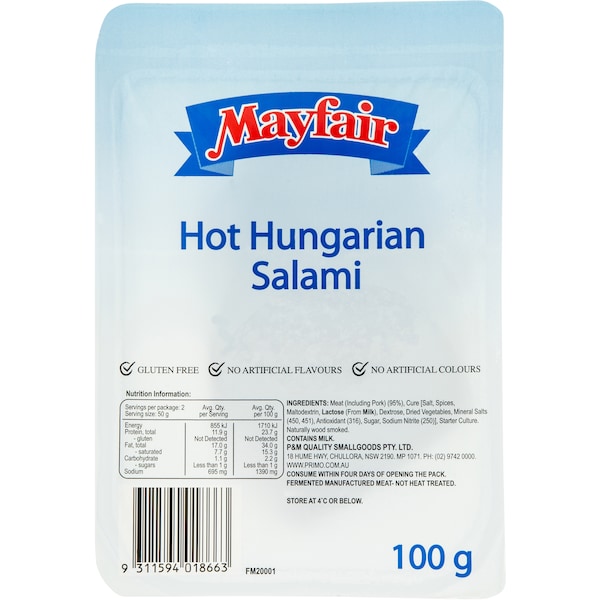 Mayfair Hungarian Salami Hot 100g