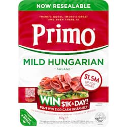 Primo Mild Hungarian Sliced Salami 80g