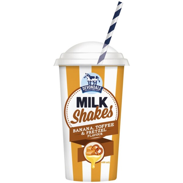 Devondale Milkshakes Banana Toffee & Pretzel Flavour 400ml