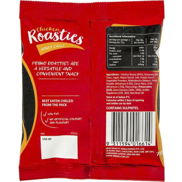 Primo Roasties Honey Chilli 70g