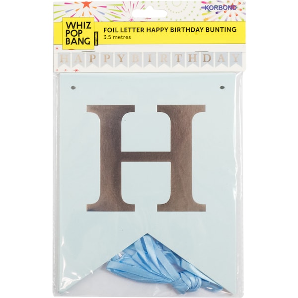 Whiz Pop Bang Foil Letter Happy Birthday Bunting 3.5m each