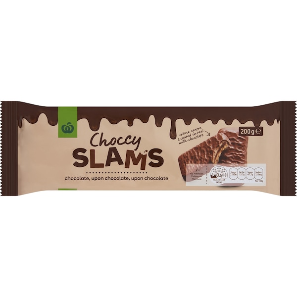 Woolworths Choccy Slams Biscuits 200g