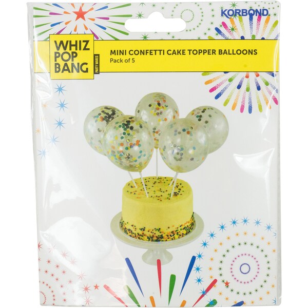 Korbond Mini Cake Topper Confetti Balloons 5 pack