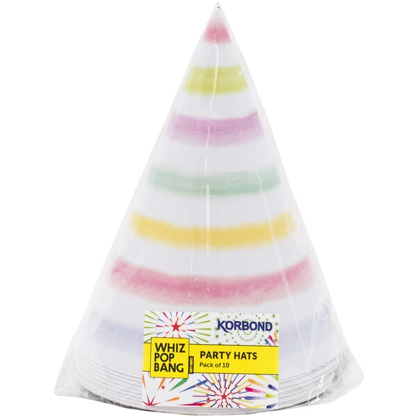 Korbond Party Hats Happy Birthday Assorted 10 pack