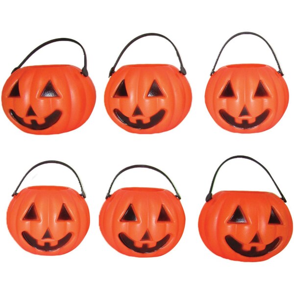 Halloween Trick Or Treat Mini Pails Pumpkin 6 pack