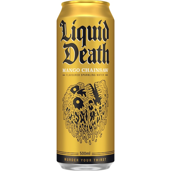 Liquid Death Mango Chainsaw Flavoured Sparkling Water 500mL
