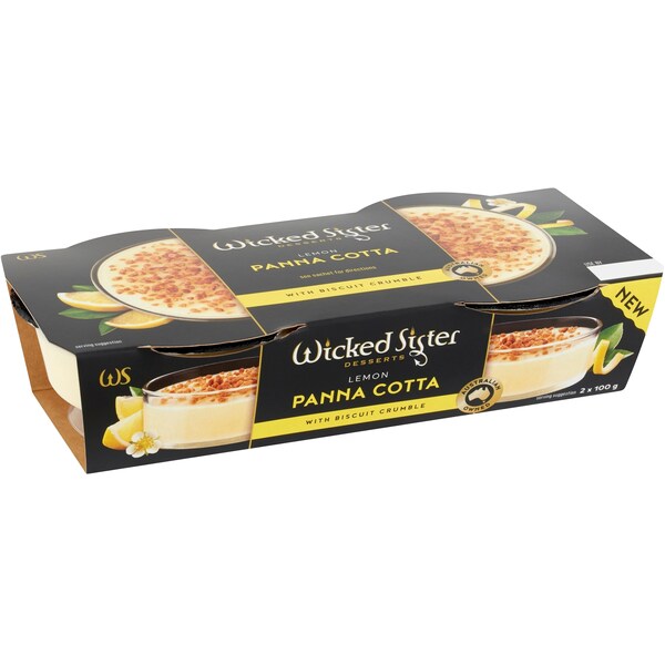Wicked Sister Lemon Panna Cotta 100g x2 Pack