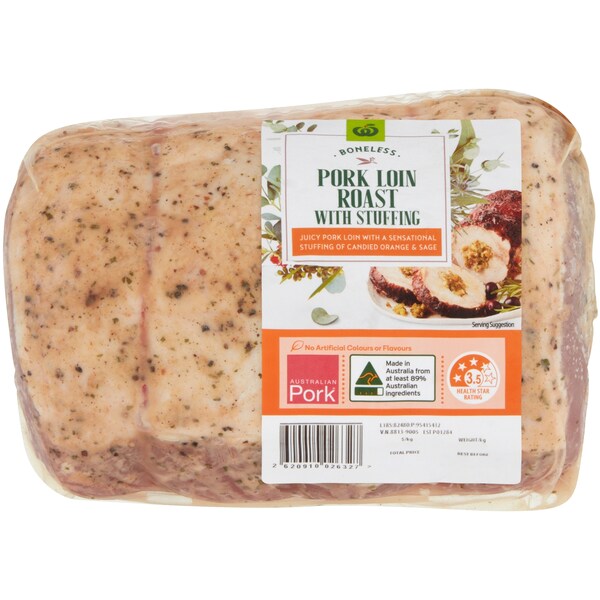 Woolworths Pork Loin Roast With Candied Orange And Sage Stuffing 1.35kg - 1.85kg