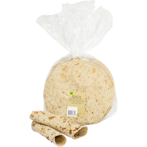 Woolworths Wholemeal Large Flat Breads 6 pack