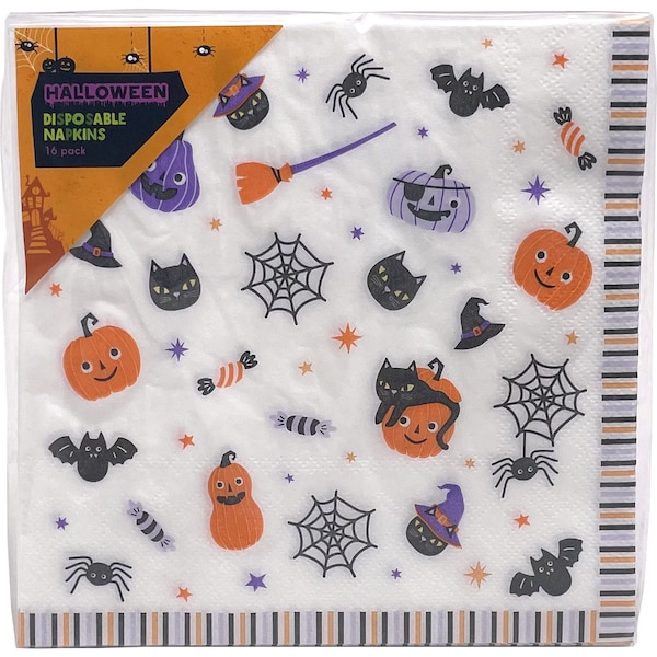 Halloween Disposable Napkins White 16 pack