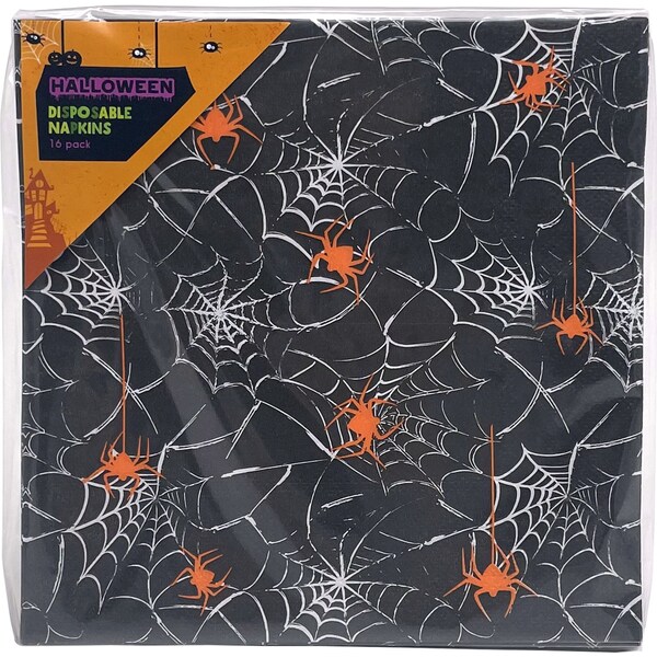 Halloween Disposable Napkins Black 16 pack