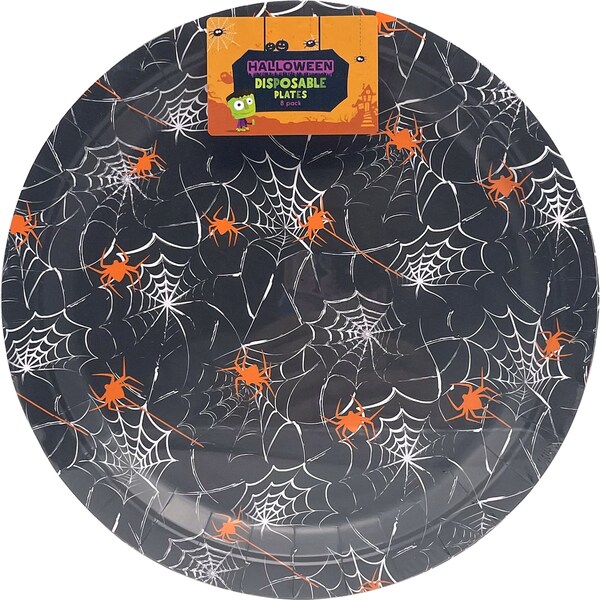Halloween Disposable Plates Black 8 pack