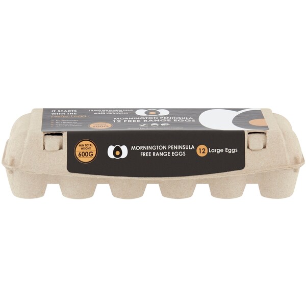 Mornington Peninsula Brewery Free Range Eggs 12 Pack 600G