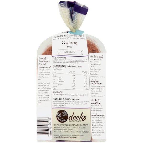 Deeks Quinoa Loaf 600g