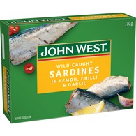 John West Wild Caught Sardines In Lemon Garlic & Chilli