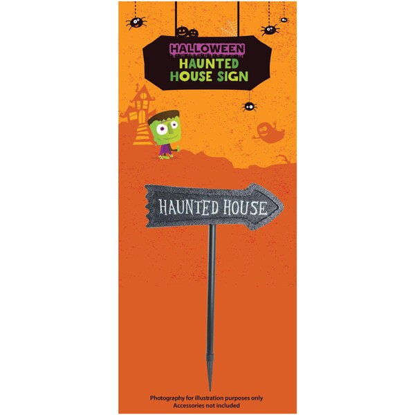 Halloween Haunted House Garden Stake Sign each