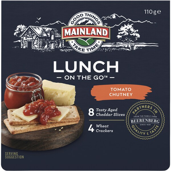 Mainland Lunch With Cheese Crackers & Tomato Relish On The Go 110g