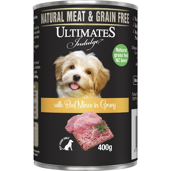 Ultimates Indulge Wet Dog Food Beef Mince In Gravy 400g
