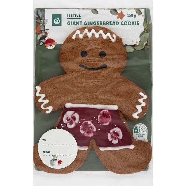 Woolworths Festive Giant Gingerbread Cookie 150g