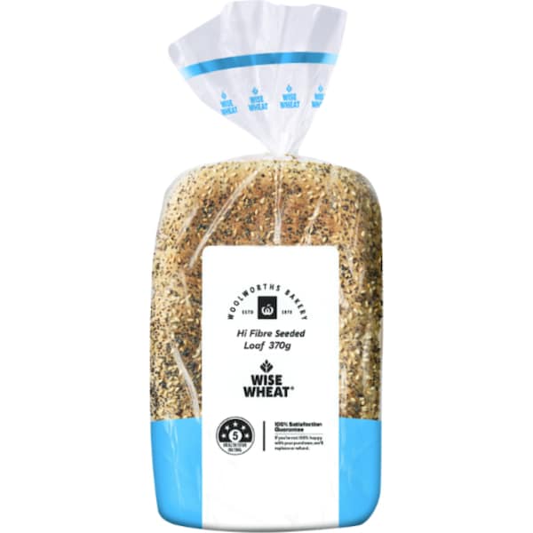 Woolworths Wise Wheat Hi Fibre Seeded Mini Loaf 370g
