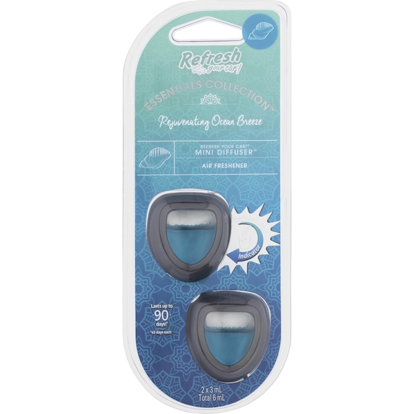 Refresh Your Car Mini Diffuser Essential Oils Ocean Breeze 20g
