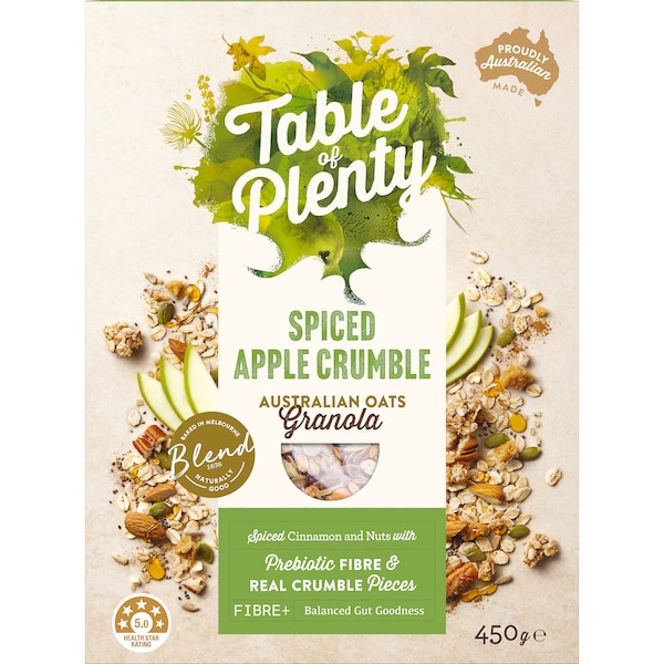 Table Of Plenty Australian Granola Oats Spiced Apple Crumble 450g