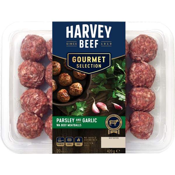 Harvey Beef 20 Parsley & Garlic Beef Meatballs 420g
