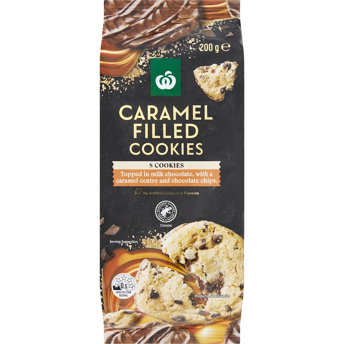 Woolworths 8 Caramel Filled Cookies 200g | bunch