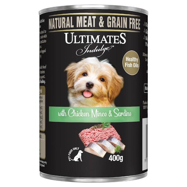 Ultimates Indulge Wet Dog Food Chicken Mince And Sardine 400g