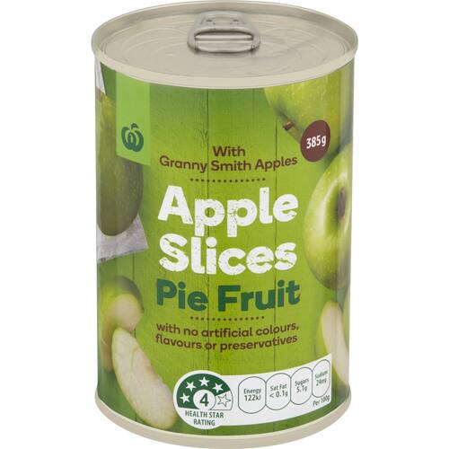 Woolworths Apple Slices Pie Fruit 385g bunch