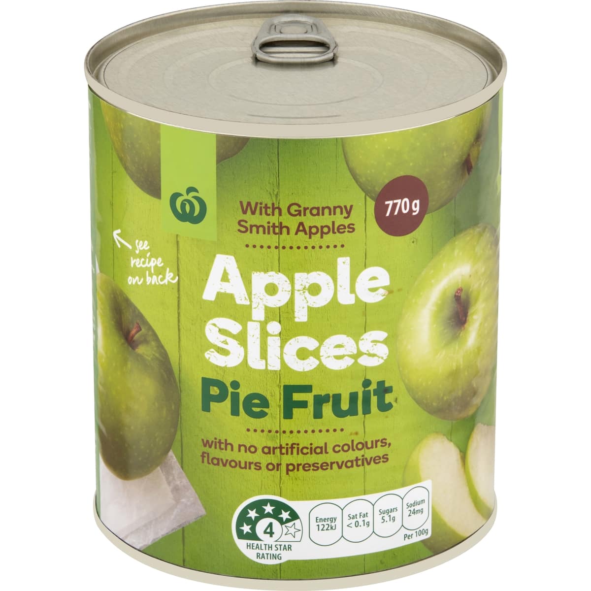 Woolworths Apple Slices Pie Fruit 770g bunch
