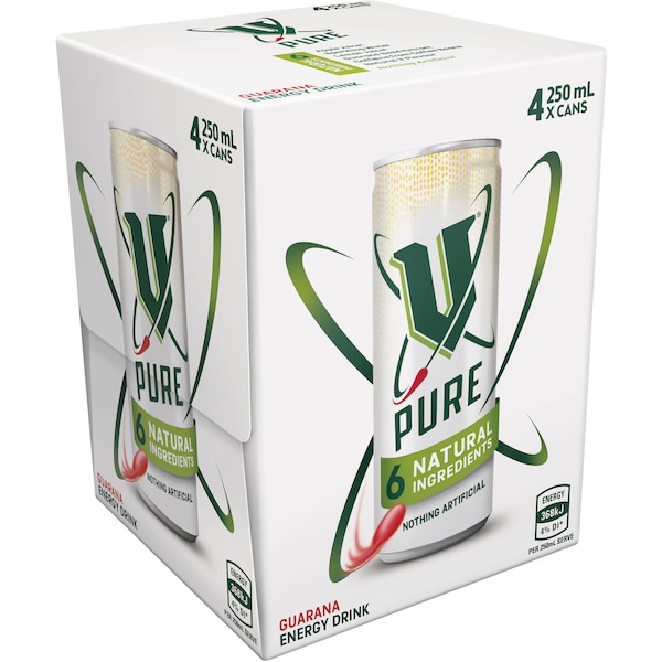 V Energy Pure Energy Drink 250mL x 4 pack