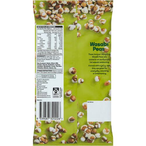 Woolworths Wasabi Peas 175g bunch