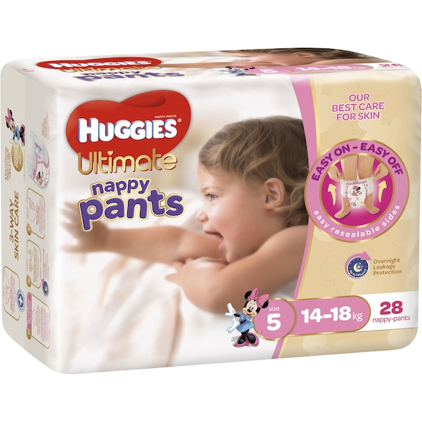 Huggies Ultimate Nappy Pants Bulk Girls Walker 28pk
