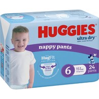 Huggies Ultra Dry Nappy Pants Boys Size 6 (15-20kg)