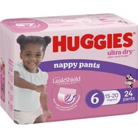 Huggies Ultra Dry Nappy Pants Girls Size 6 (15-20kg)