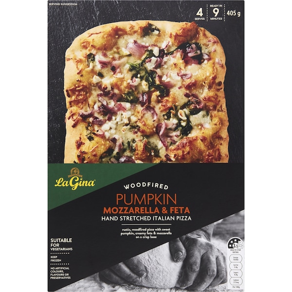 La Gina Woodfired Pumpkin Mozzarella & Feta Italian Pizza 405g