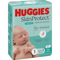 Huggies Skin Protect Newborn Nappies Size 1 (Up to 5kg)
