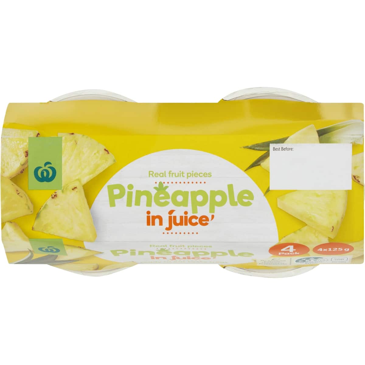 Woolworths Pineapple In Juice 4 Pack bunch