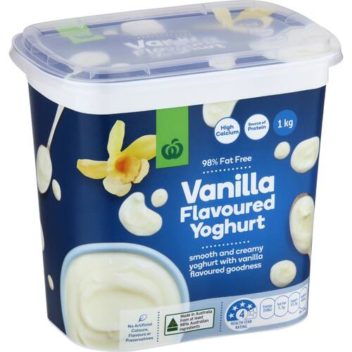 Woolworths Vanilla Yoghurt 1kg bunch