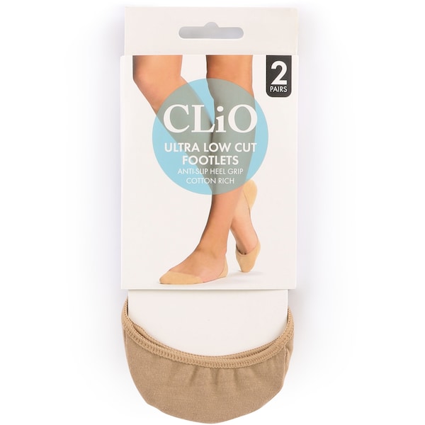 Clio Ultra Low Cut One Size Natural 2 Pack