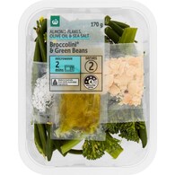 Woolworths Broccolini & Green Beans With Almond Flakes